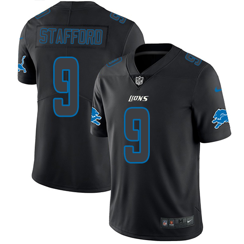 Detroit Lions #9 Matthew Stafford Black Men's Stitched Limited Rush Impact Jersey Men's