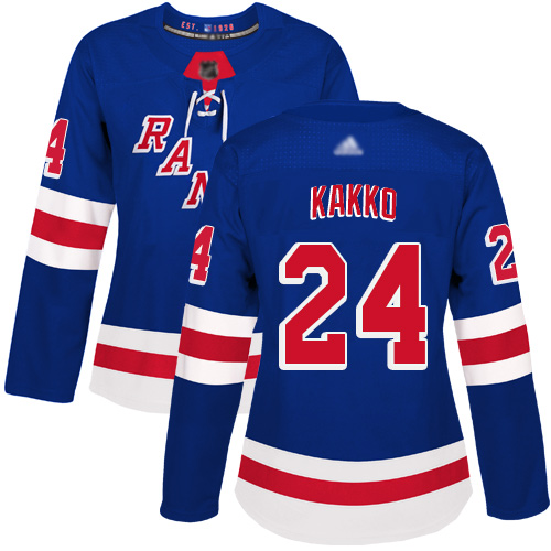 Adidas New York Rangers #24 Kaapo Kakko Royal Blue Home Authentic Women's Stitched Jersey Womens