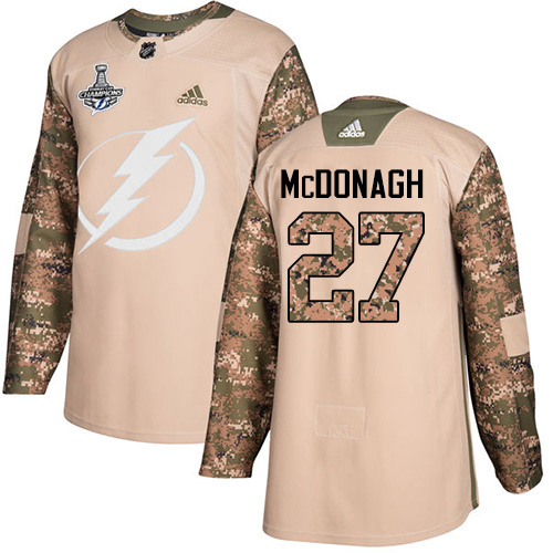 Adidas Tampa Bay Lightning #27 Ryan McDonagh Camo Authentic 2017 Veterans Day Youth 2020 Stanley Cup Champions Stitched Jersey Youth