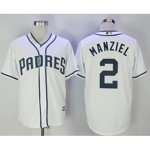 San Diego Padres #2 Johnny Manziel White New Cool Base Stitched Jersey Men's