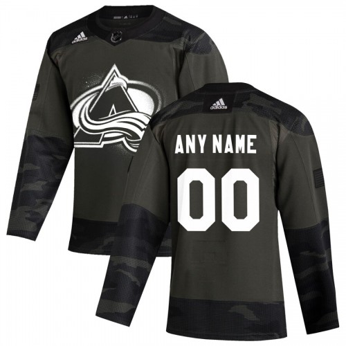 Colorado Avalanche Adidas 2019 Veterans Day Authentic Custom Practice Jersey Camo