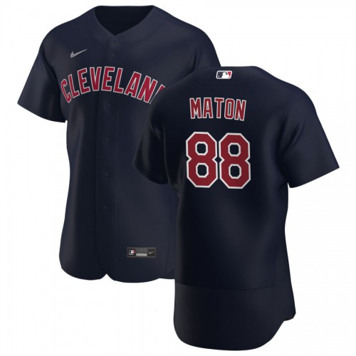 Cleveland Guardians #88 Phil Maton Men's Navy Alternate 2020 Authentic Player Jersey Men's