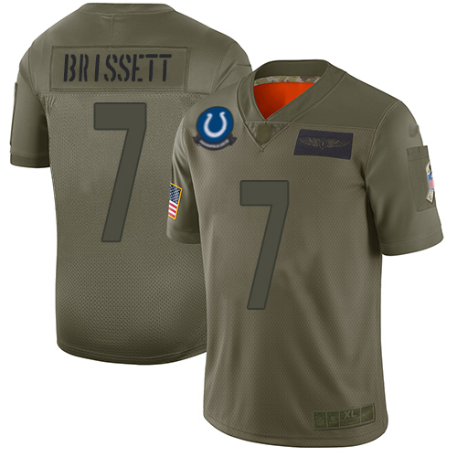 Indianapolis Colts #7 Jacoby Brissett Camo Men's Stitched Limited 2019 Salute To Service Jersey Men's