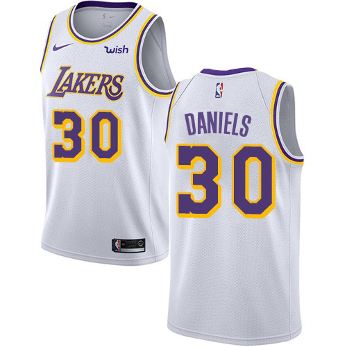 Los Angeles Lakers #30 Troy Daniels White Swingman Association Edition Jersey Mens
