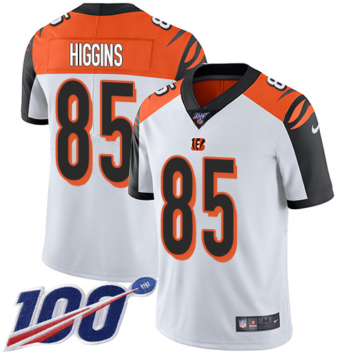 Bengals #85 Tee Higgins White Youth Stitched 100th Season Vapor Untouchable Limited Jersey
