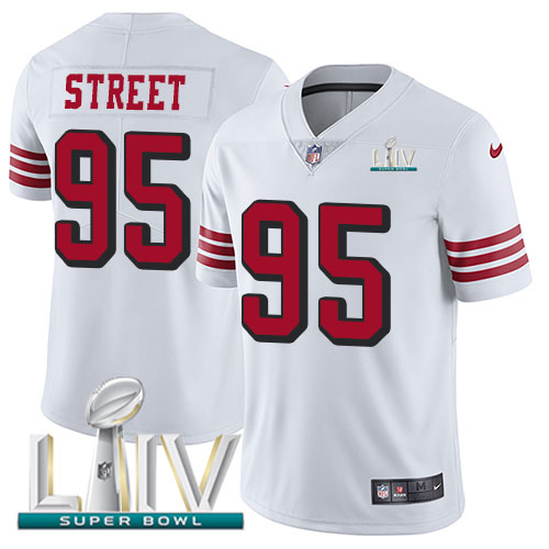 San Francisco 49ers #95 Kentavius Street White Super Bowl LIV 2020 Rush Men's Stitched Vapor Untouchable Limited Jersey Men's