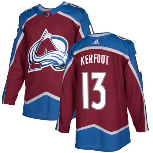 Adidas Colorado Avalanche #13 Alexander Kerfoot Burgundy Home Authentic Stitched Jersey Men's