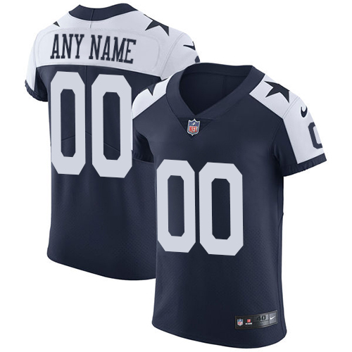 Dallas Cowboys Customized Navy Blue Thanksgiving Stitched Vapor Untouchable Throwback Elite Men's Jersey