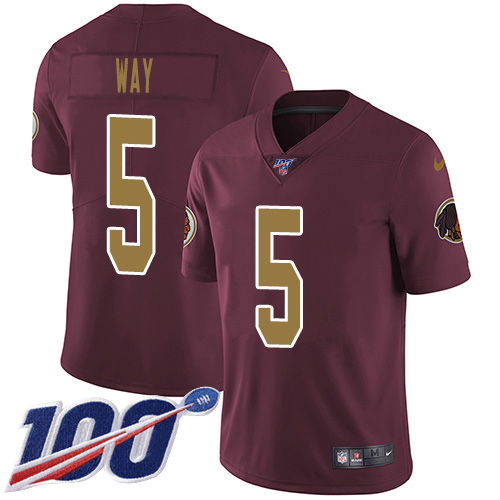 Washington Commanders #5 Tress Way Burgundy Alternate Men's Stitched 100th Season Vapor Untouchable Limited Jersey Men's