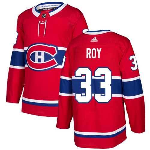 Adidas Montreal Canadiens #33 Patrick Roy Red Home Authentic Stitched Jersey Men's