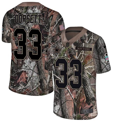 Cowboys #33 Tony Dorsett Camo Men's Stitched Limited Rush Realtree Jersey