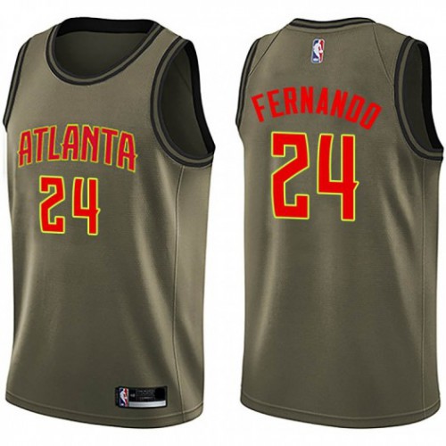Atlanta Hawks #24 Bruno Fernando Green Youth Swingman Salute to Service Jersey Youth