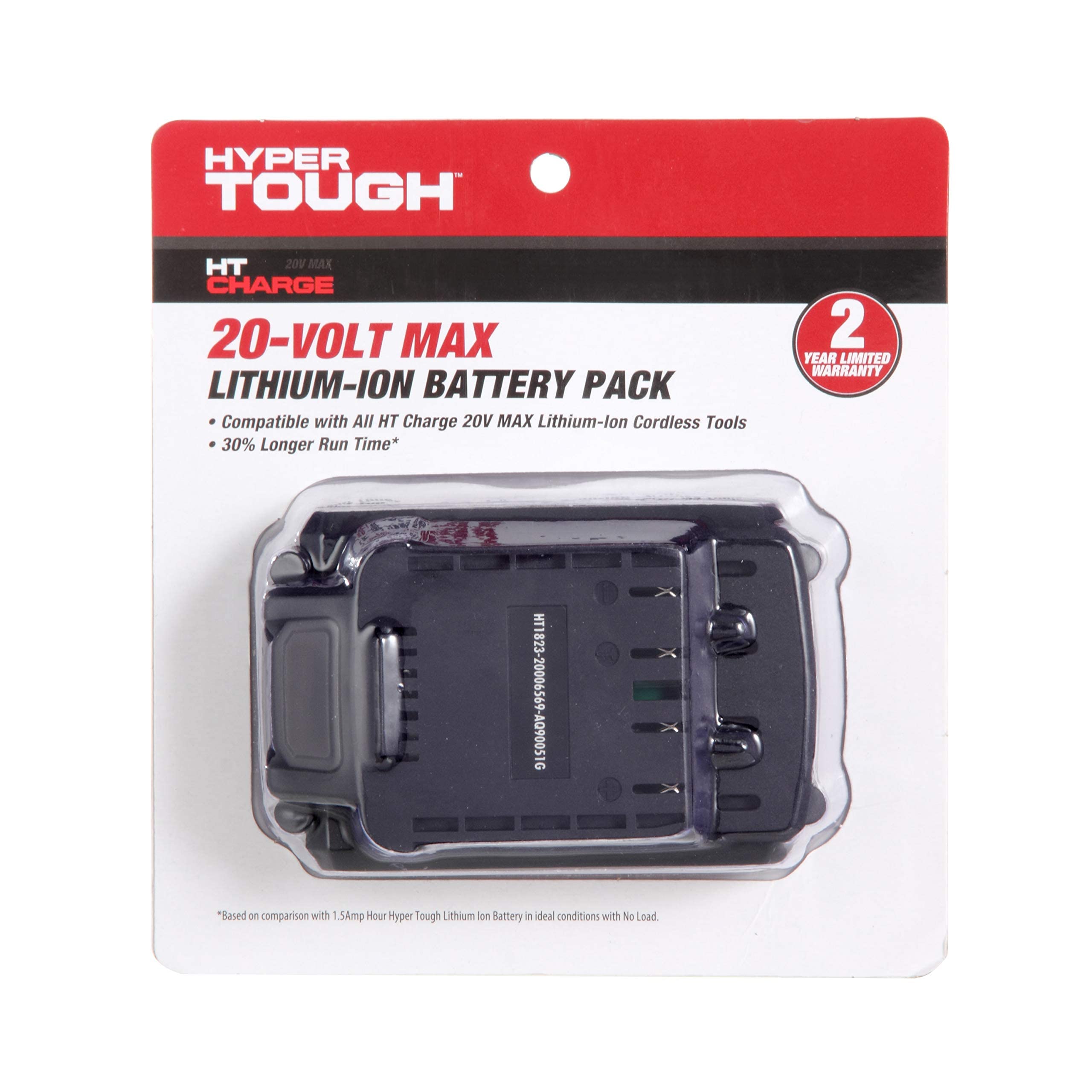 testHyper Tough HT Charge 20-Volt 2.0-Amp Lithium-ion Power Tool Battery, AQ90051G