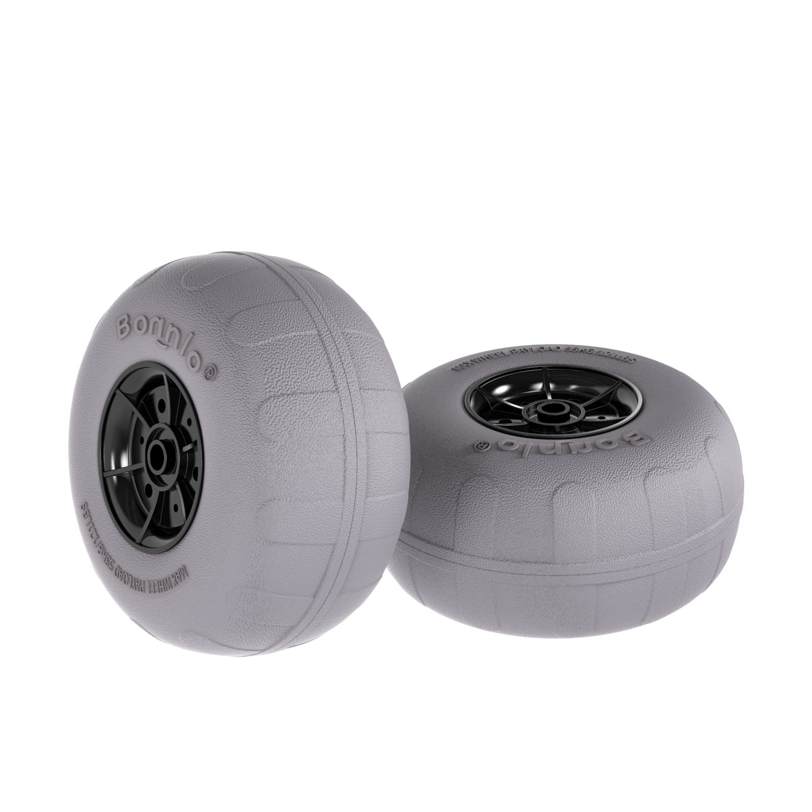 testBonnlo Replacement Balloon Wheels 12" Big Beach Sand Tires for Kayak Dolly Canoe Carts Buggy with Free Air Pump (2-Pack)